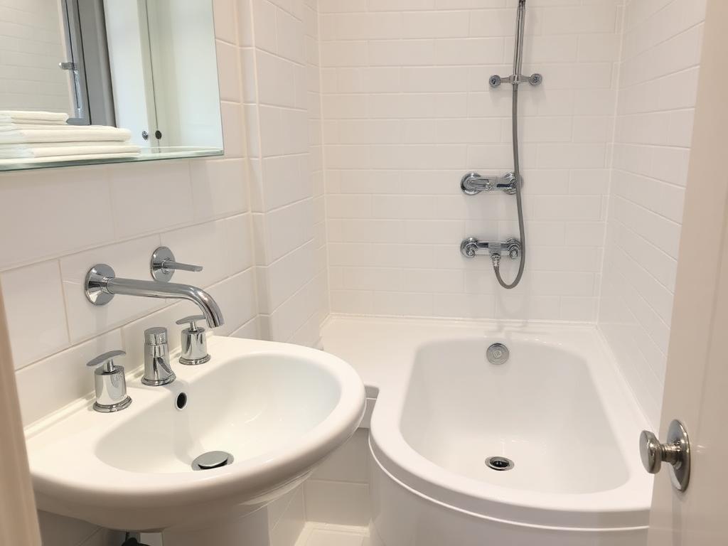After: Grimy bathroom — fully descaled and deep cleaned completed by coreMaint