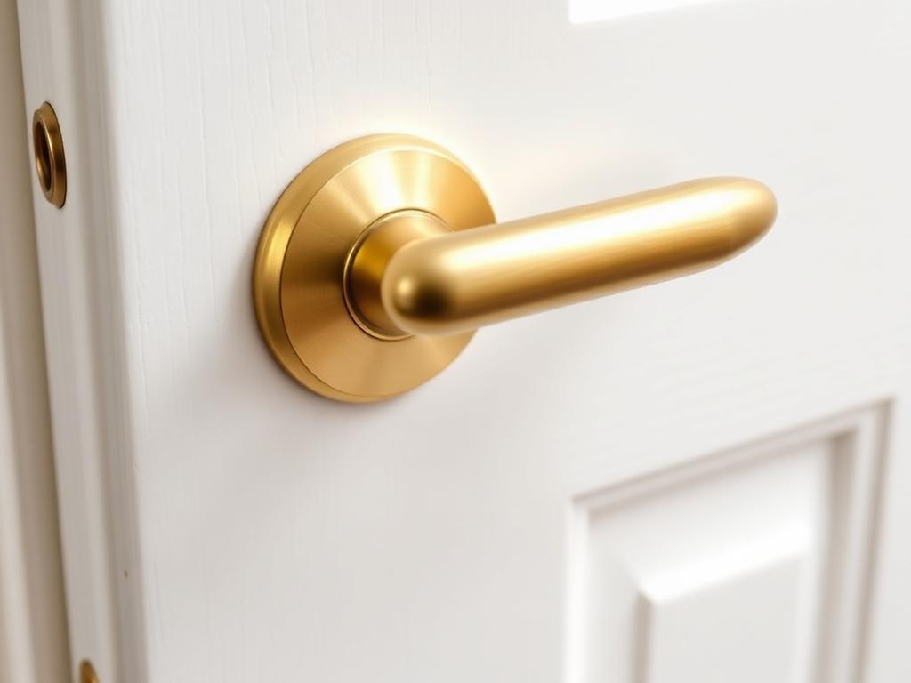 After: Worn door & lock — repaired and refinished completed by coreMaint