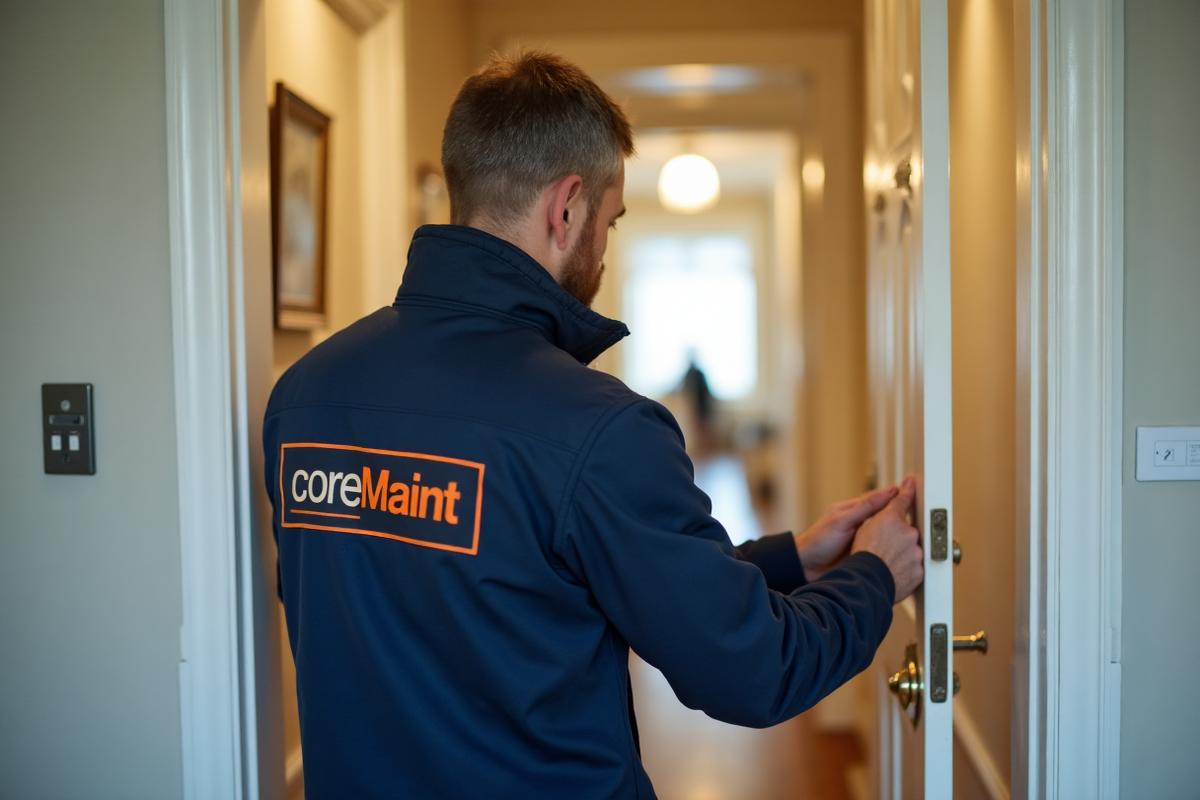 Door repair service in Greenwich property by coreMaint